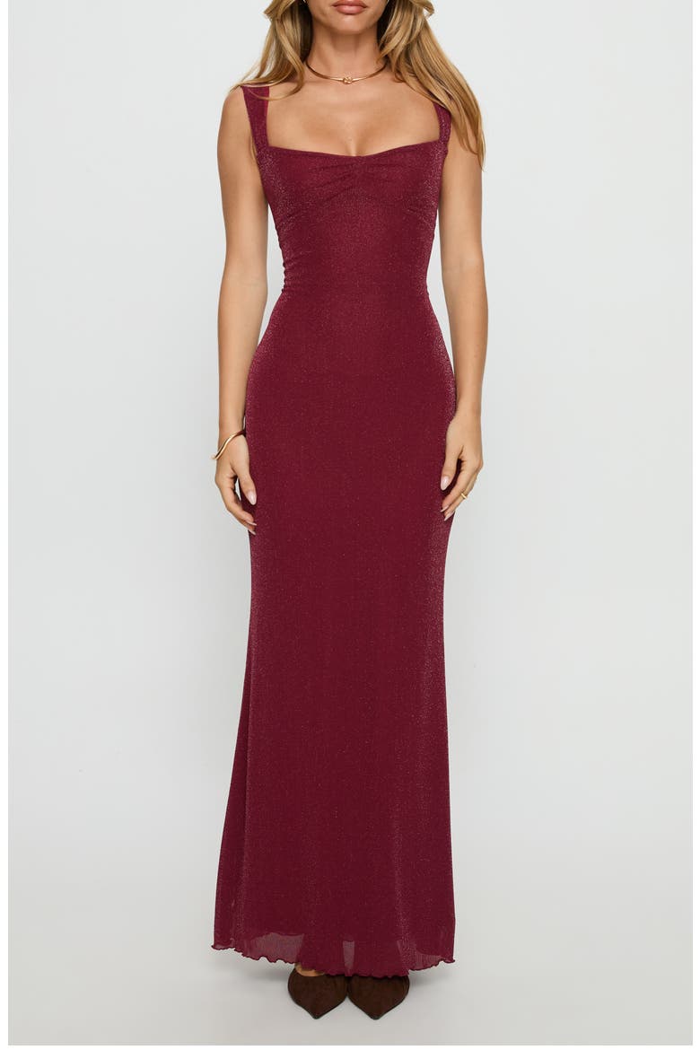 Crisanto Sparkle Lace-Up Gown
