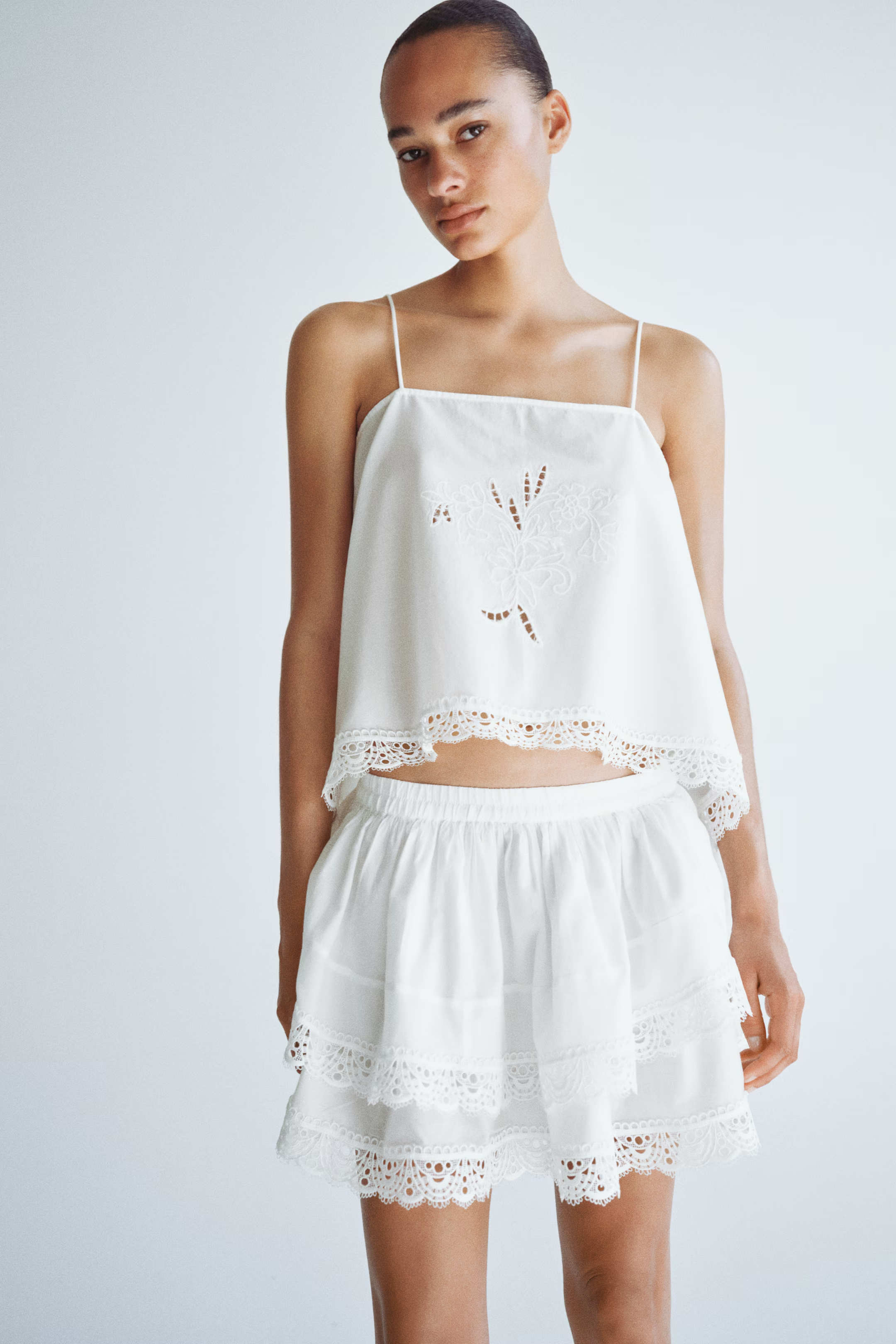 H&M, Lace-Trimmed Wrap Top