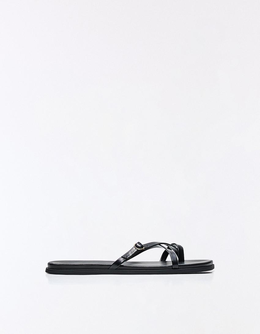 Multi-Strap Flat Slider Sandals