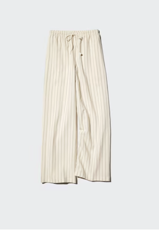 Uniqlo, Linen Blend Easy Trousers (striped, Longer)