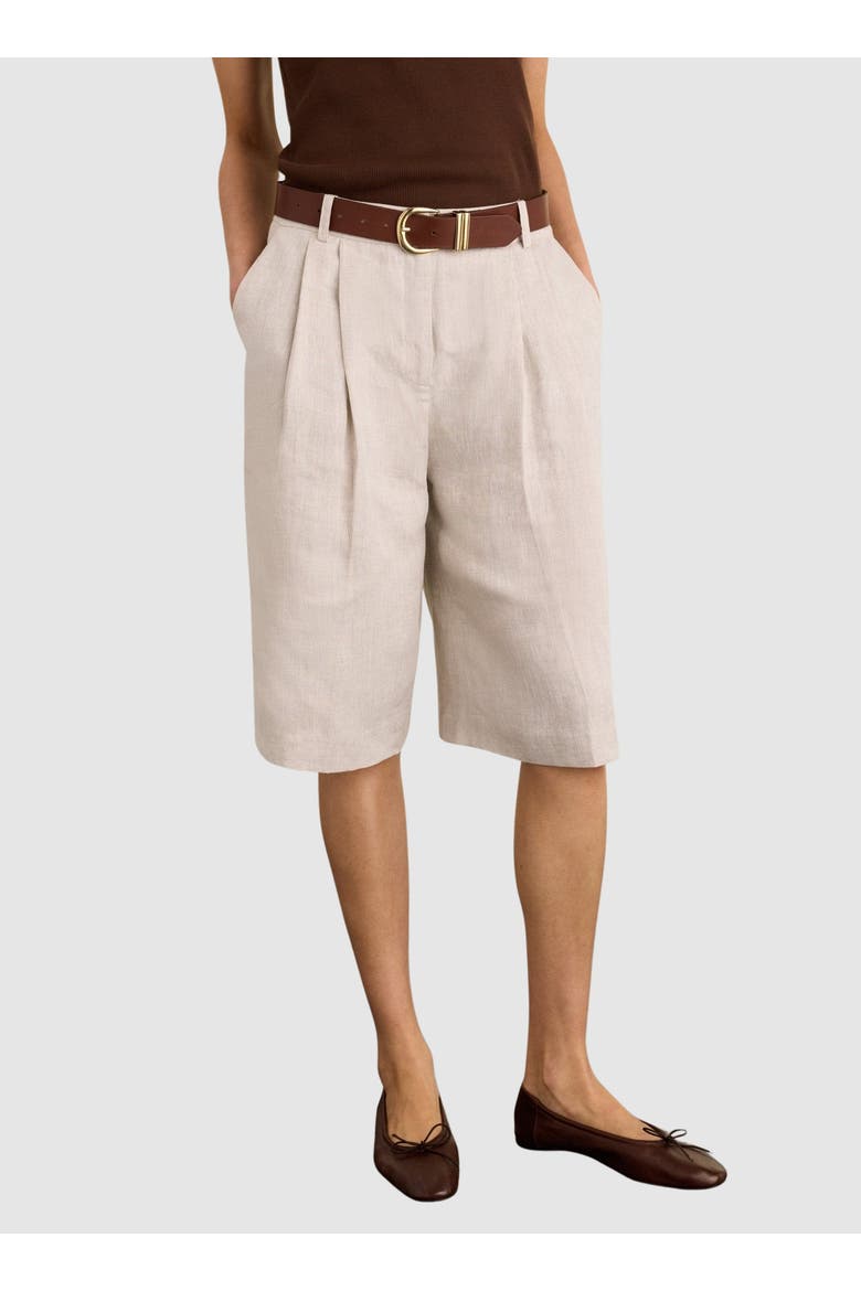 Tobi Long Tailored Linen Shorts