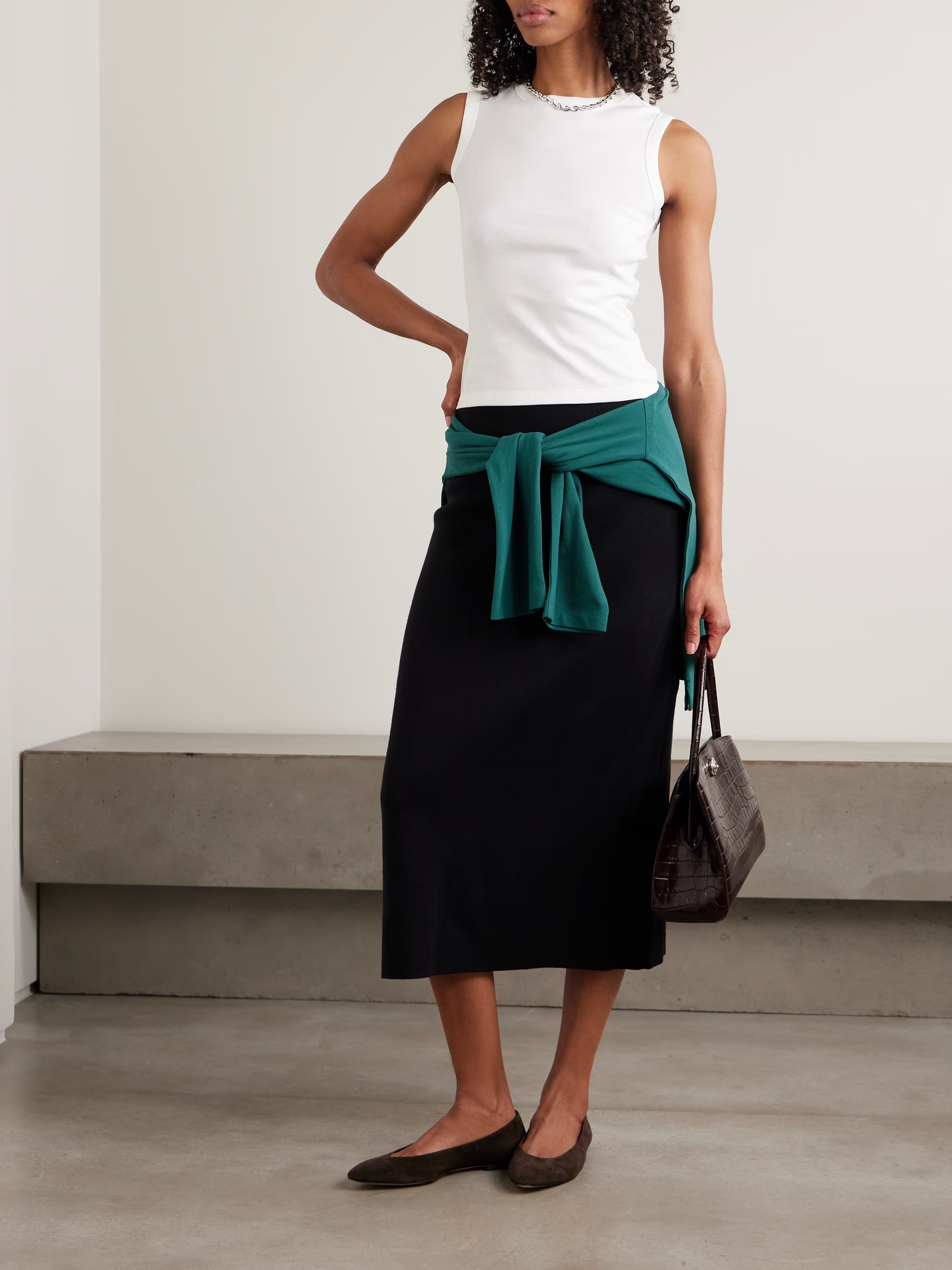 FLORE FLORE, Esm&eacute; ribbed organic cotton-jersey tank