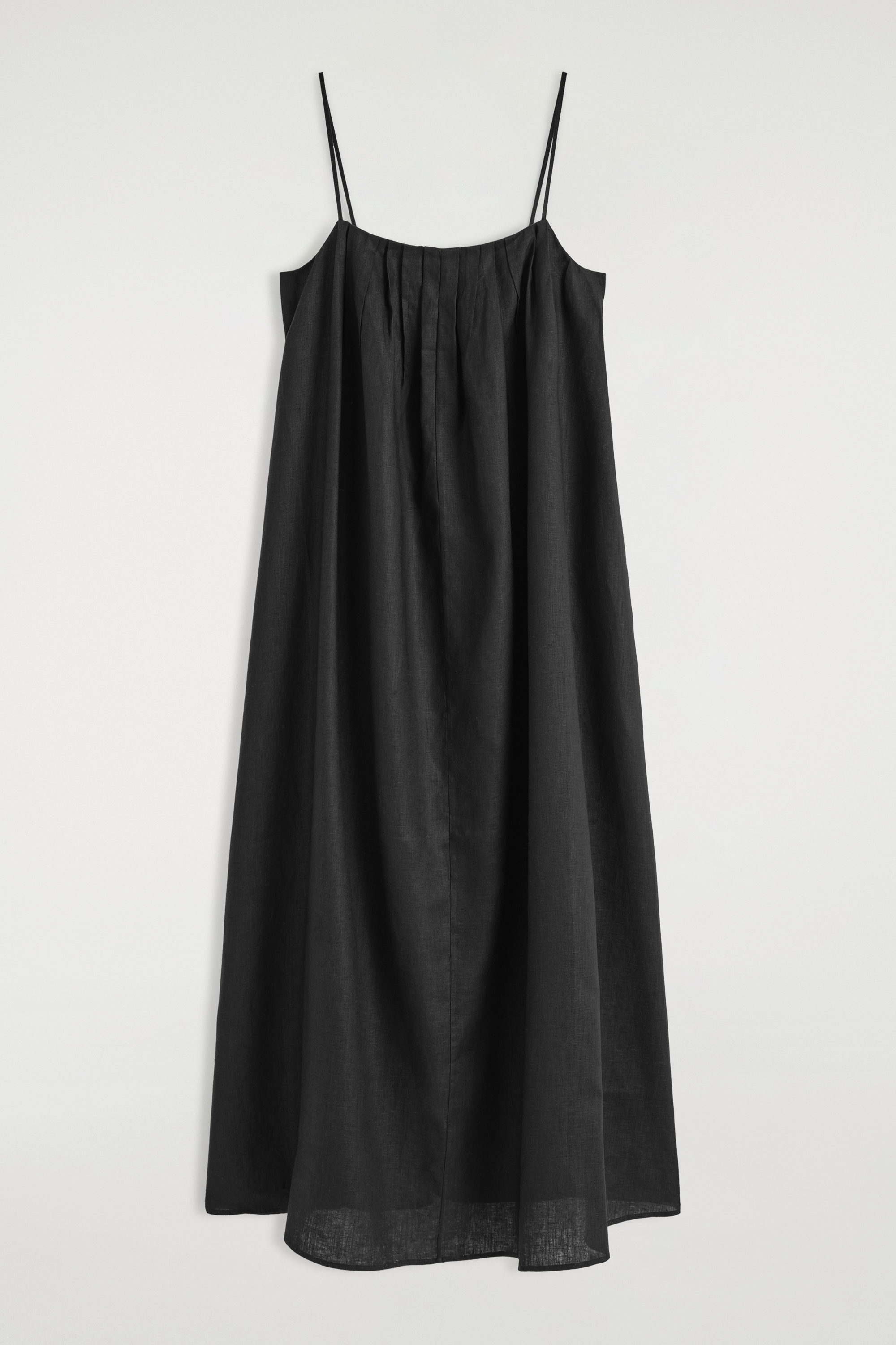 Pleated Linen Maxi Dress