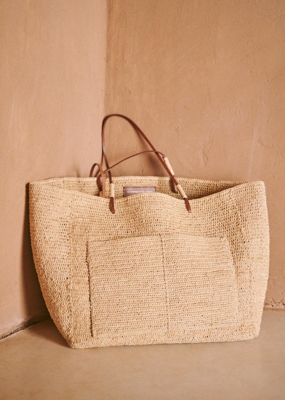 Gaby Weaved Bag - Beige - Raffia - Sézane