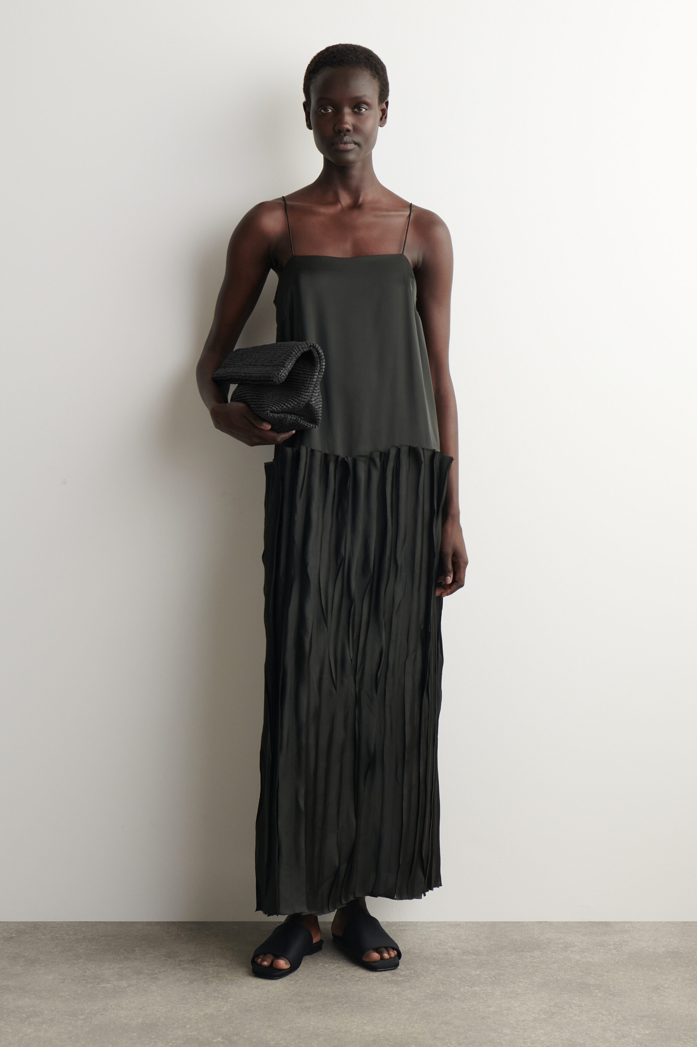 Appliqu&Eacute;d Paneled Midi Dress