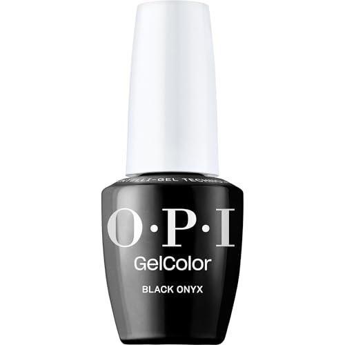 Opi Gelcolor Black Onyx | Opaque Dark Black Crème Led Cure Gel Nail Polish | Salon-Quality Shine, Long-Lasting Wear | Vegan & Hema Free | 0.5 Fl Oz