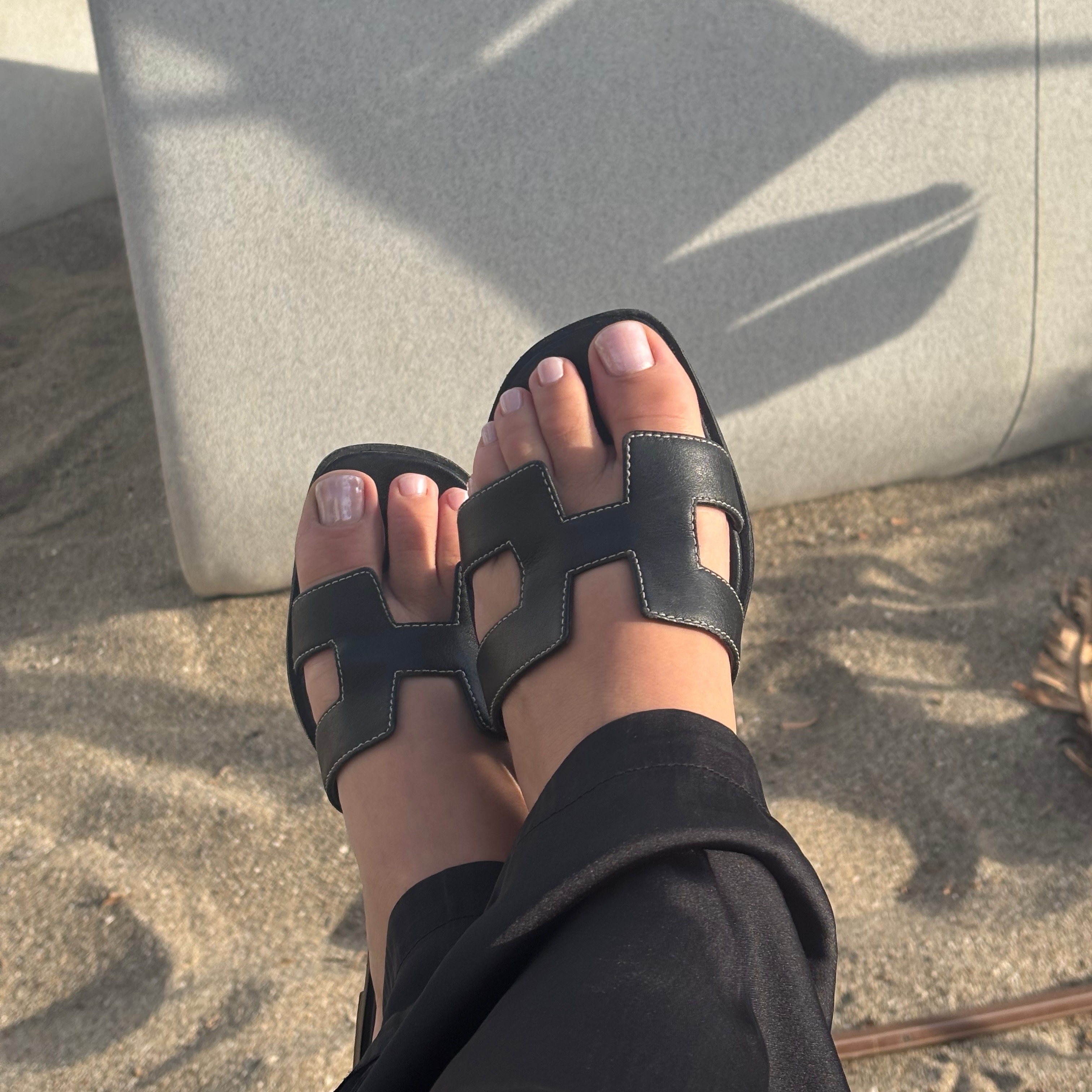 A chrome pedicure created by nail artist Milly Mason
