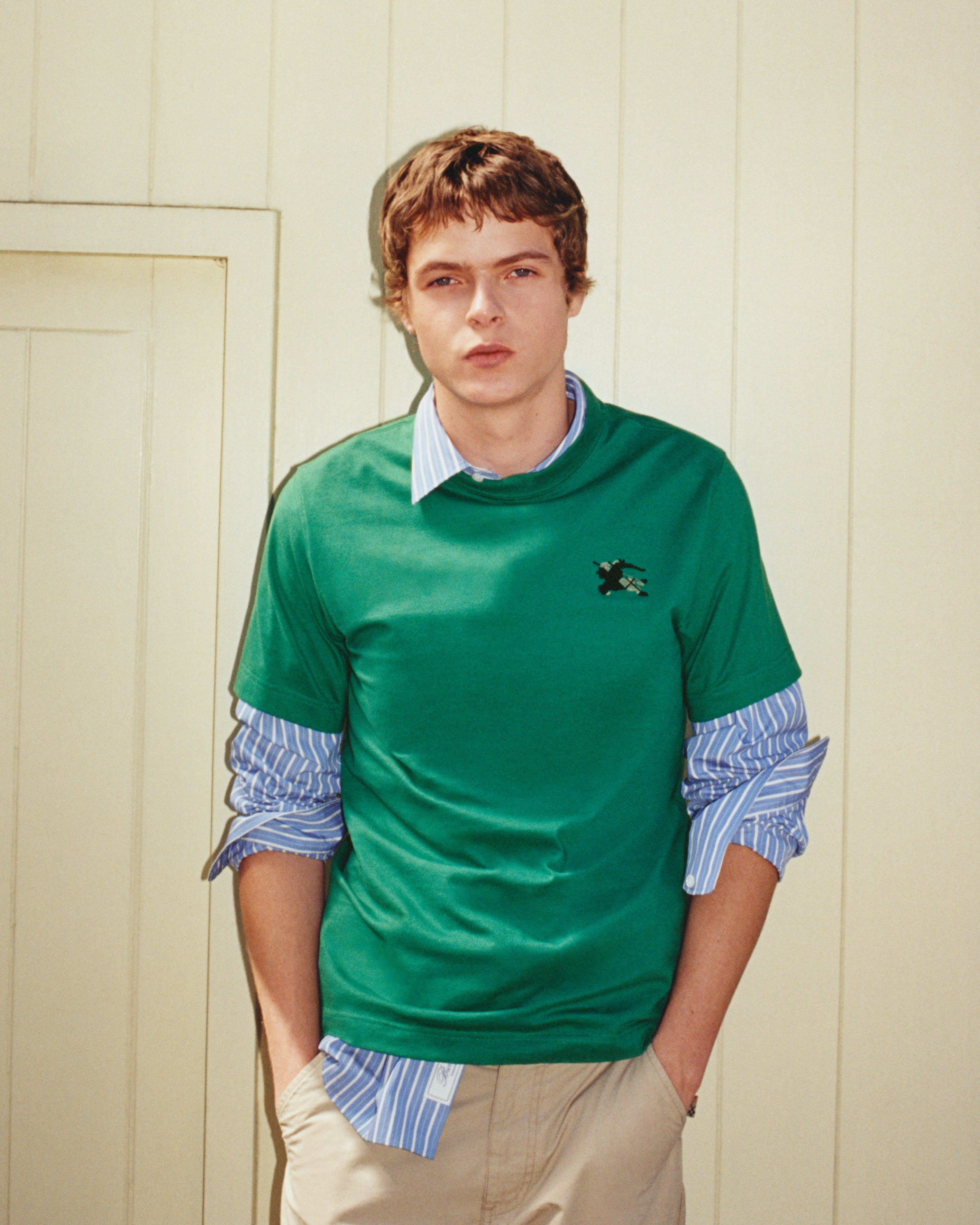 Moses Martin wears Burberry
