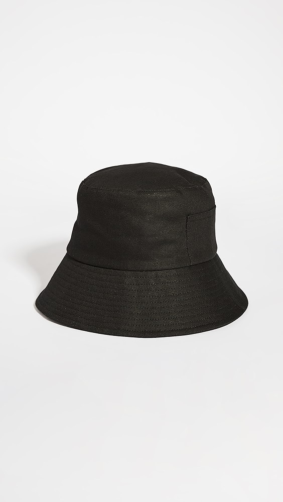 Wave Canvas Bucket Hat - Black