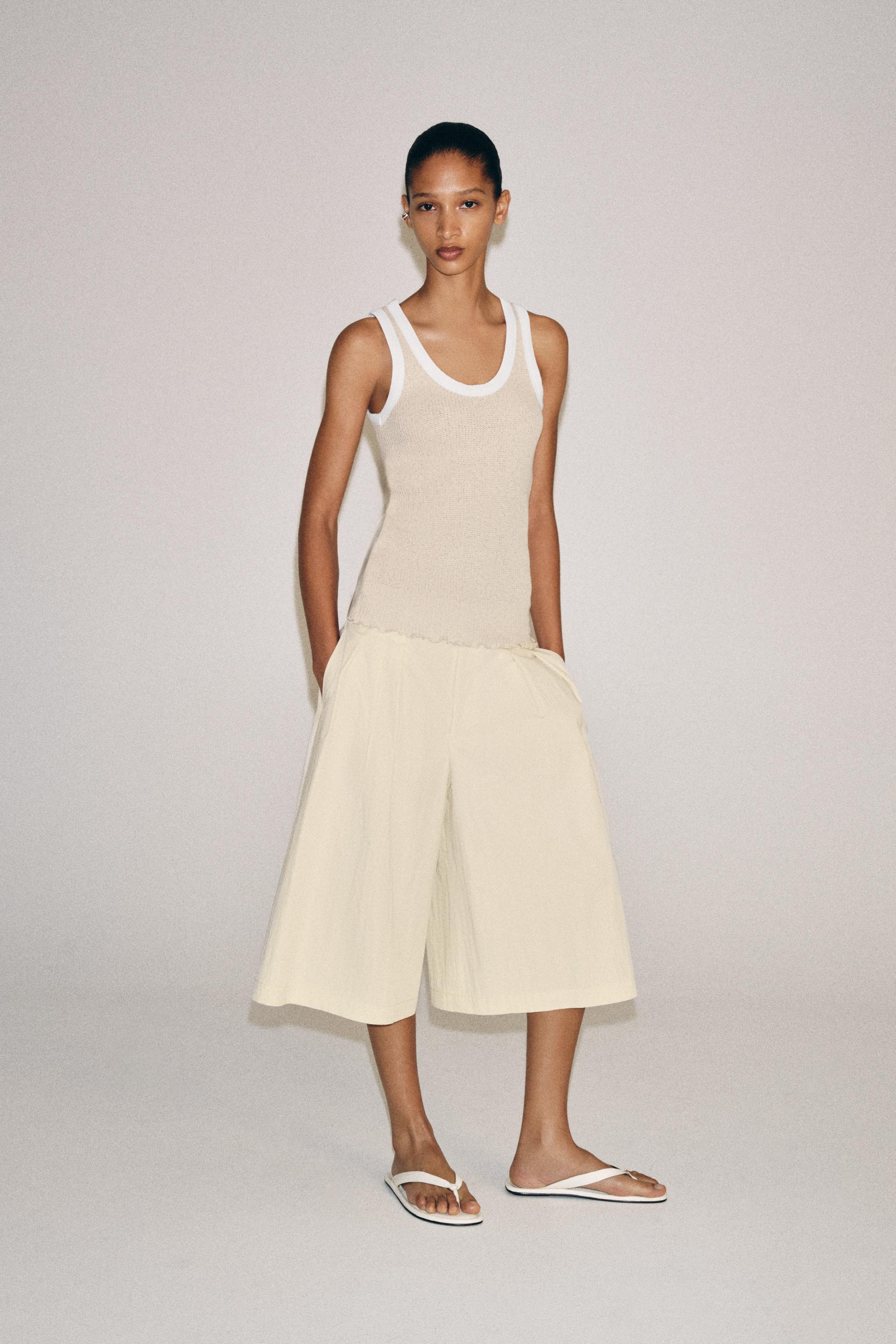Zw Collection Pleated Bermuda Shorts - Sand - Xs