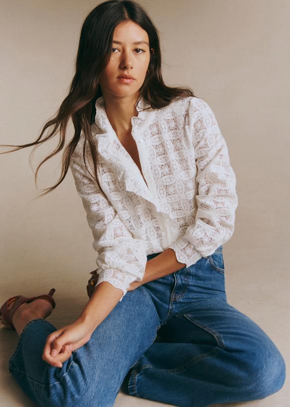 Chlo Shirt - Ecru Guipure - Cotton - S&eacute;zane