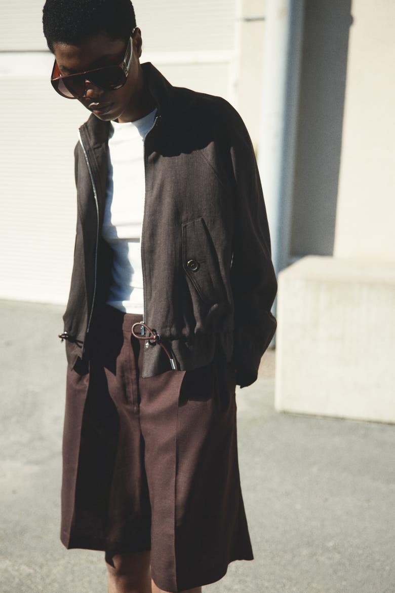 Linen-Blend Bermuda Shorts
