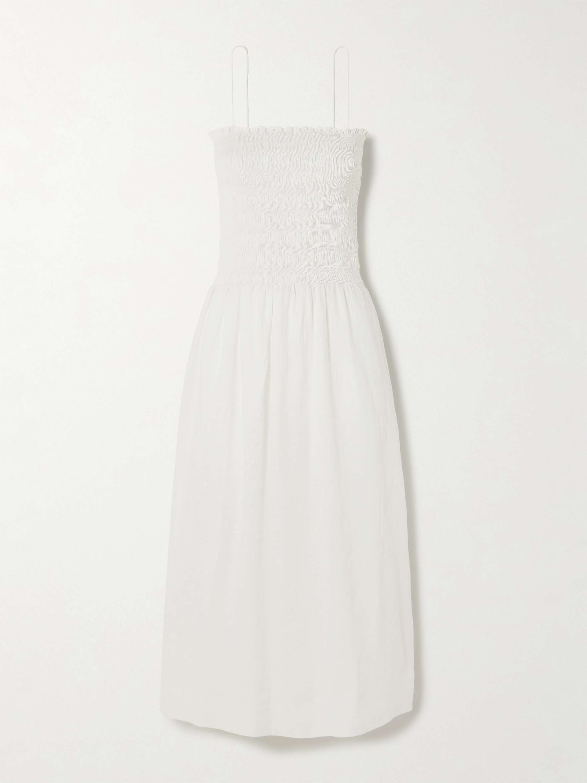 Geriba Smocked Linen Midi Dress