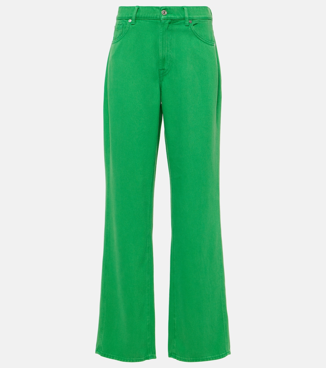 Tess High-Rise Straight Jeans in Green - 7 for All Mankind