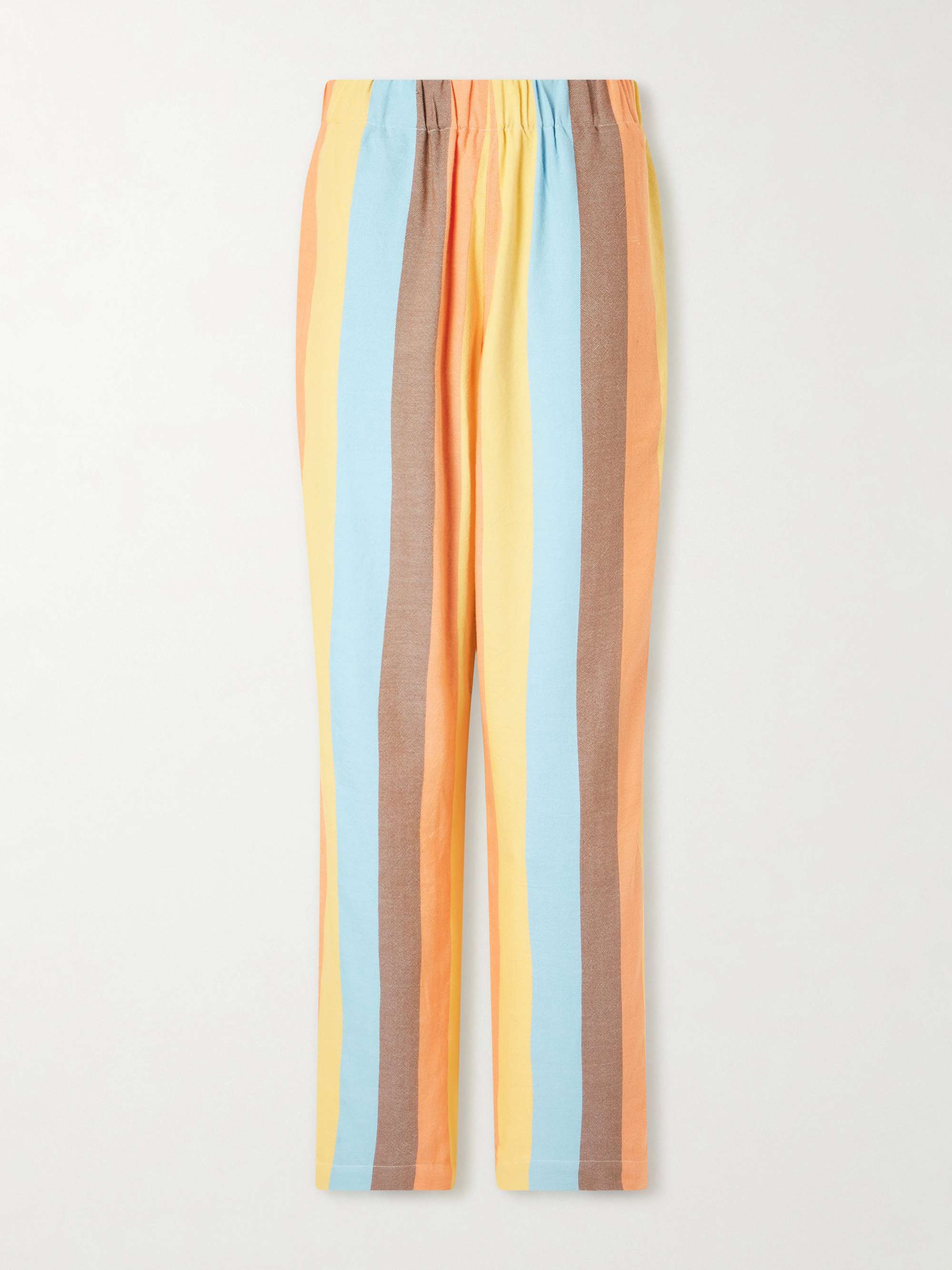 The Palazzo Striped Cotton-Blend Straight-Leg Pants