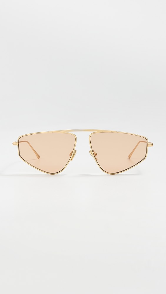 Riley Sunglasses - Gold Metal Amber Lens