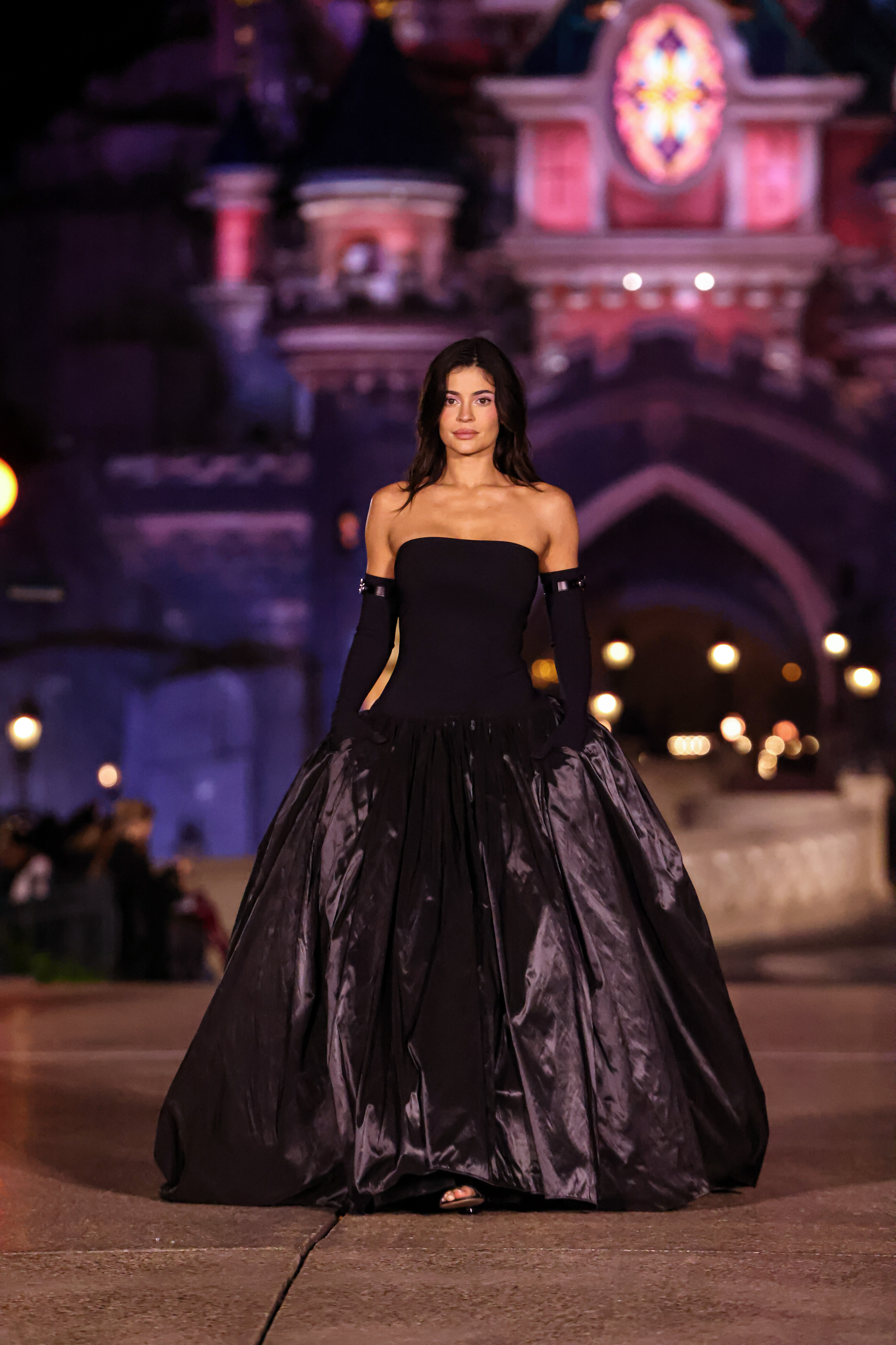 Kylie Jenner walking in a fashion show in 2024.