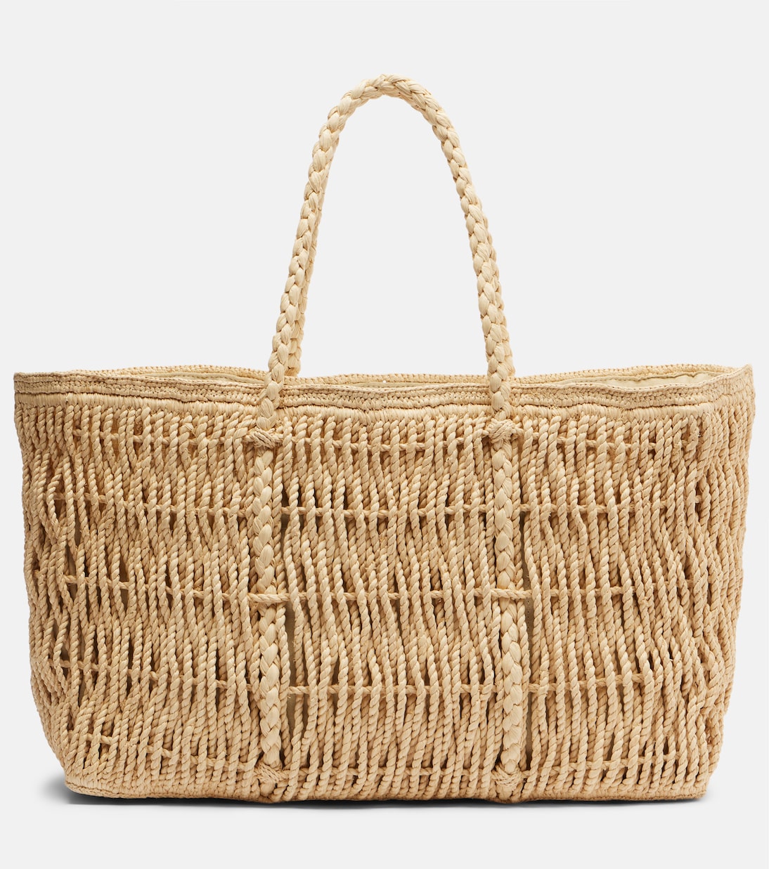 Georgica Raffia Tote Bag in Beige - the Row