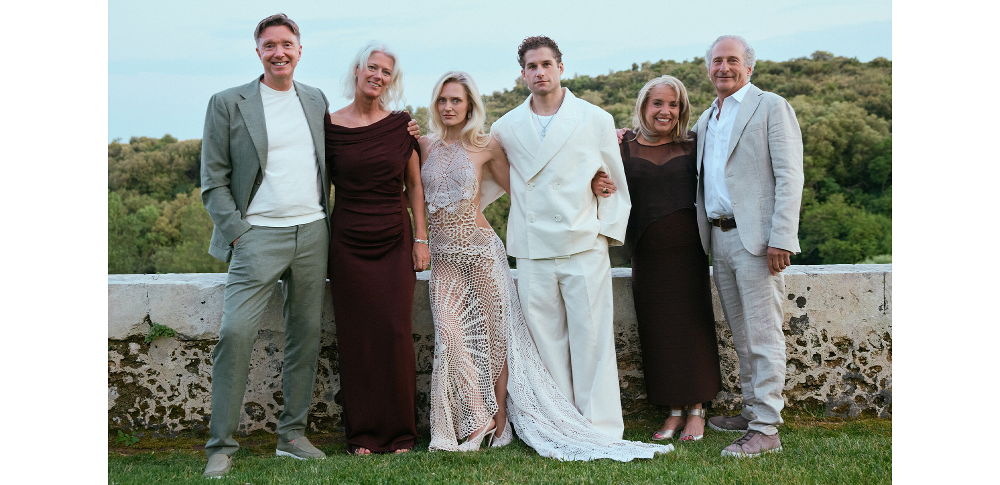 Max Siegelman and Karoline Spenning pose with their parents.