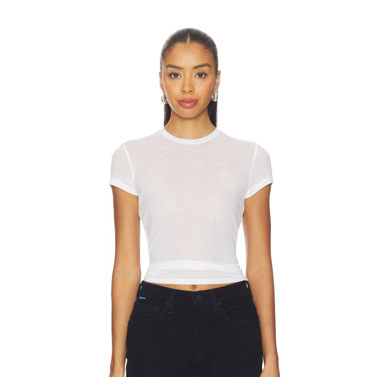 SKIMS, Sheer Cotton Crewneck Standard T-Shirt