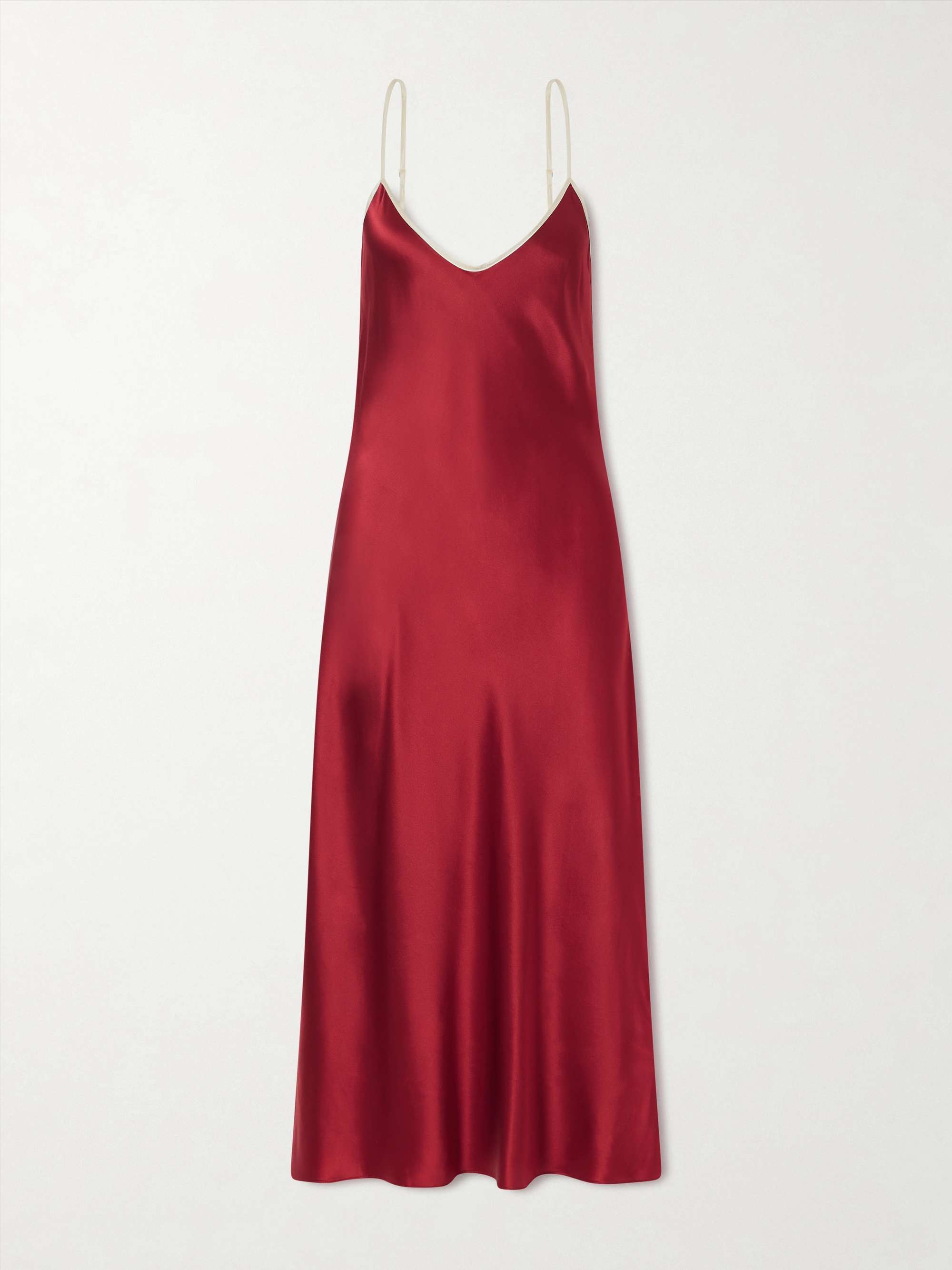 Bias Slip Silk-Charmeuse Slip Midi Dress