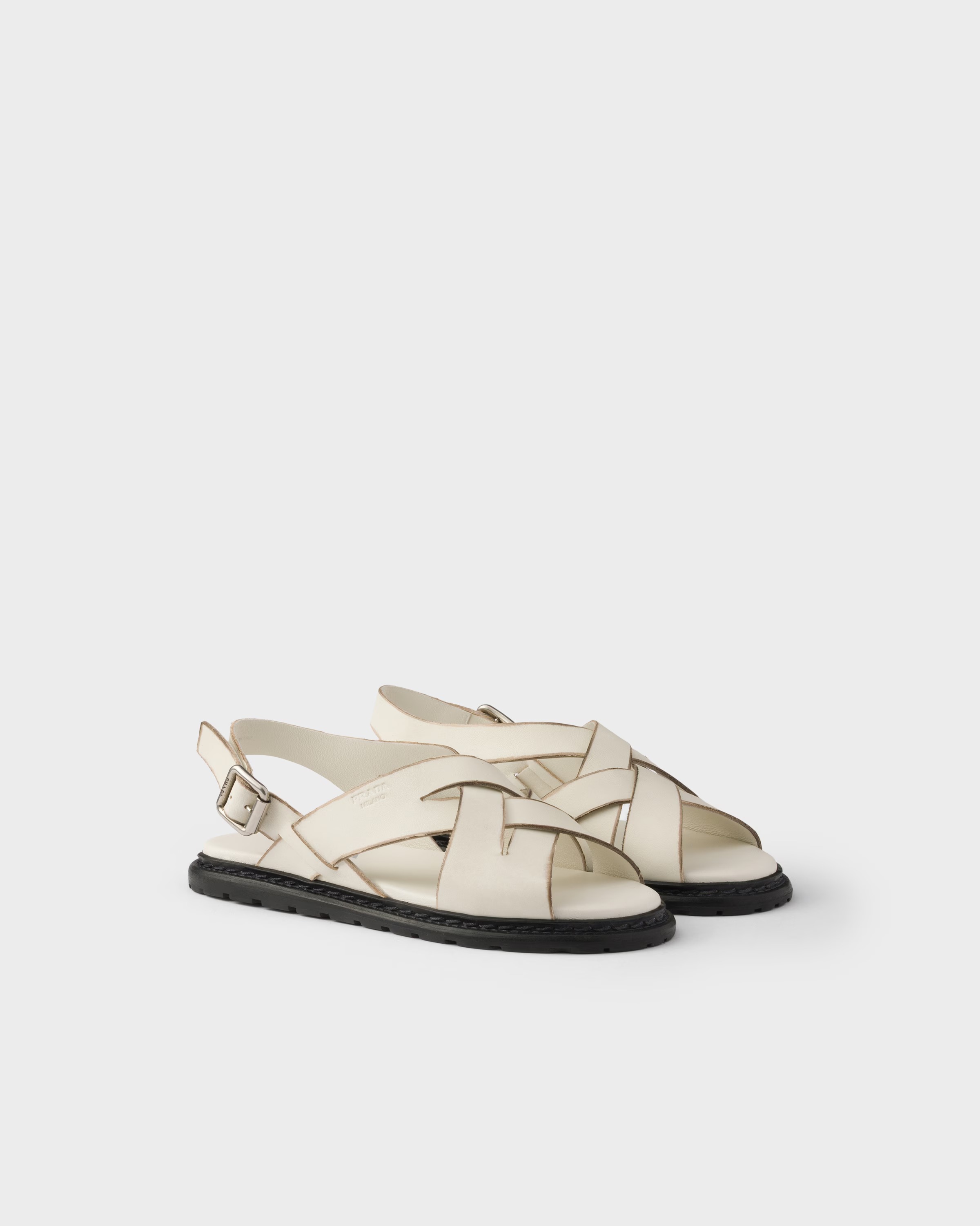 Prada, Antiqued Leather Sandals