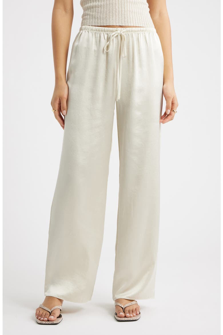 Drawstring Waist Satin Pants