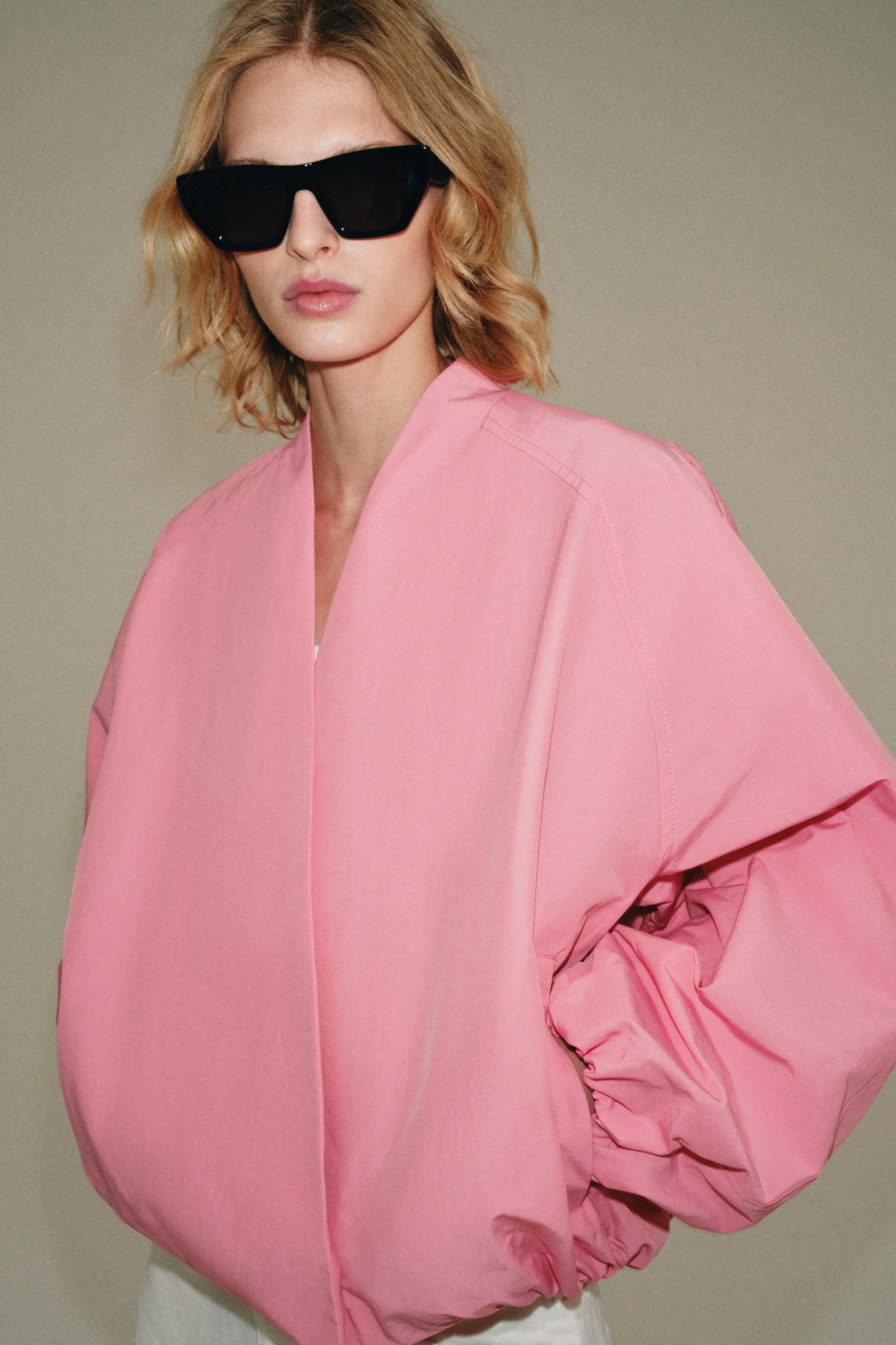 Zw Collection Bomber Jacket - Pink - Xs