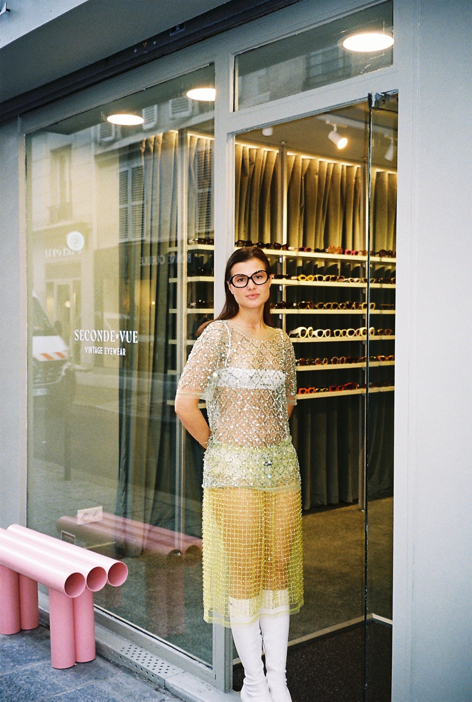Alice Violier Amzalak wearing vintage sunglasses.