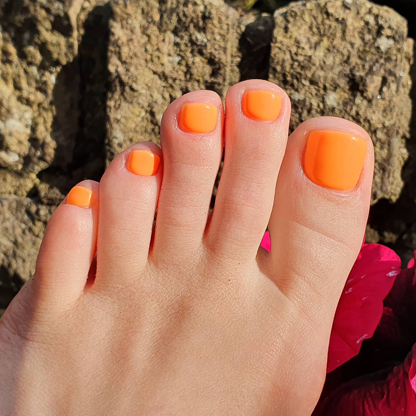 An orange pedicure.