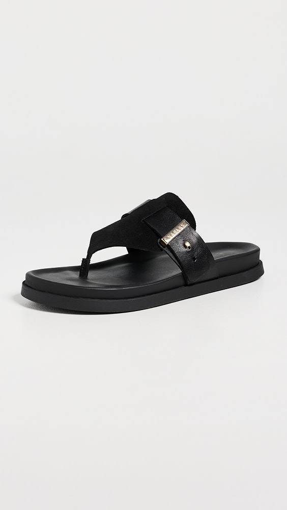 Suna Toe Post Sandals - Black
