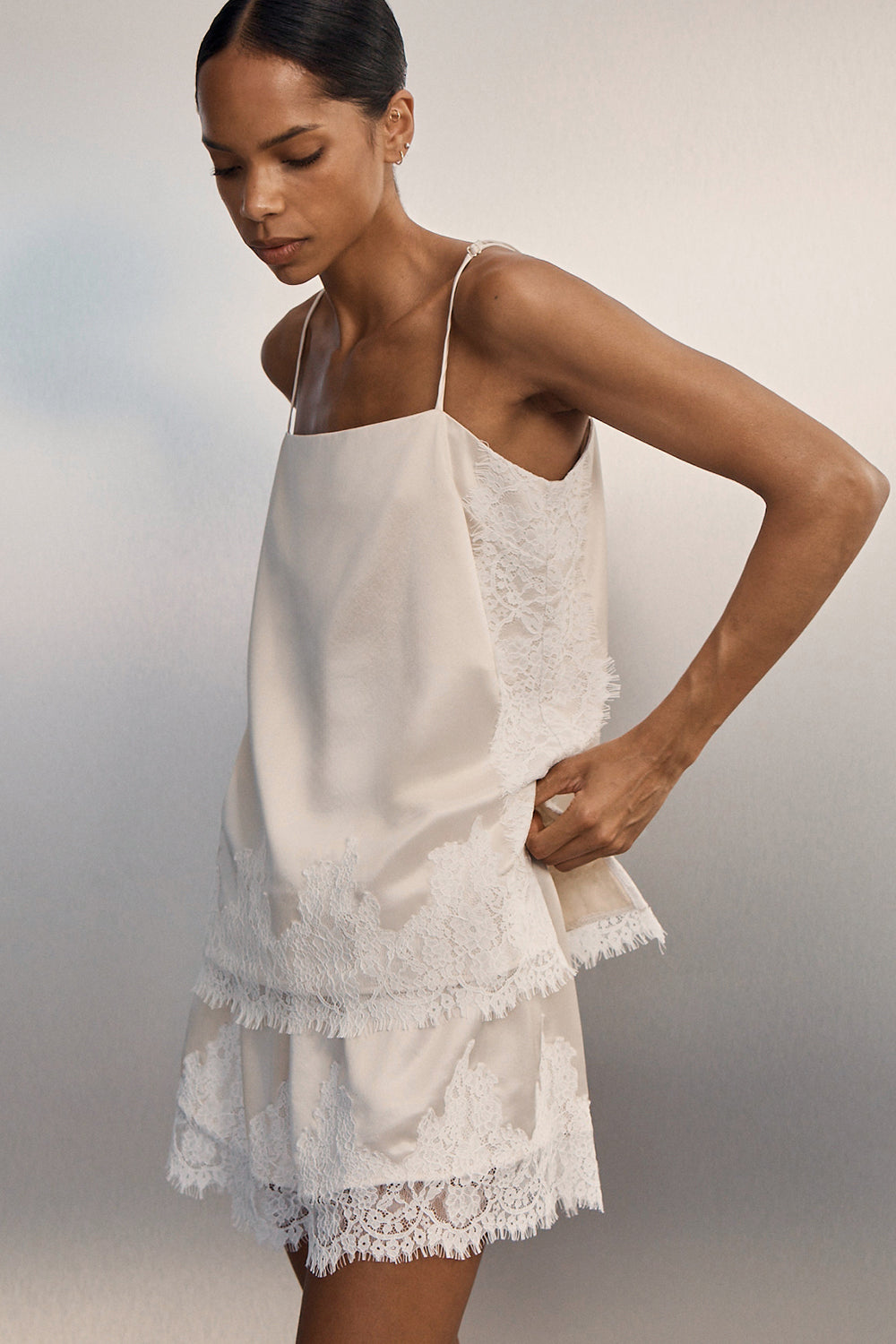 Selene Oyster Satin Cami&nbsp; - 0 / Oyster