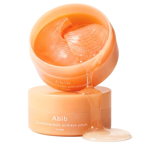 Abib Glutathione Kojic Acid Eye Patches for Radiance Dark Circles & Dark Spots, With Tone-Up Jelly, 60 Count, Korean Skin Care