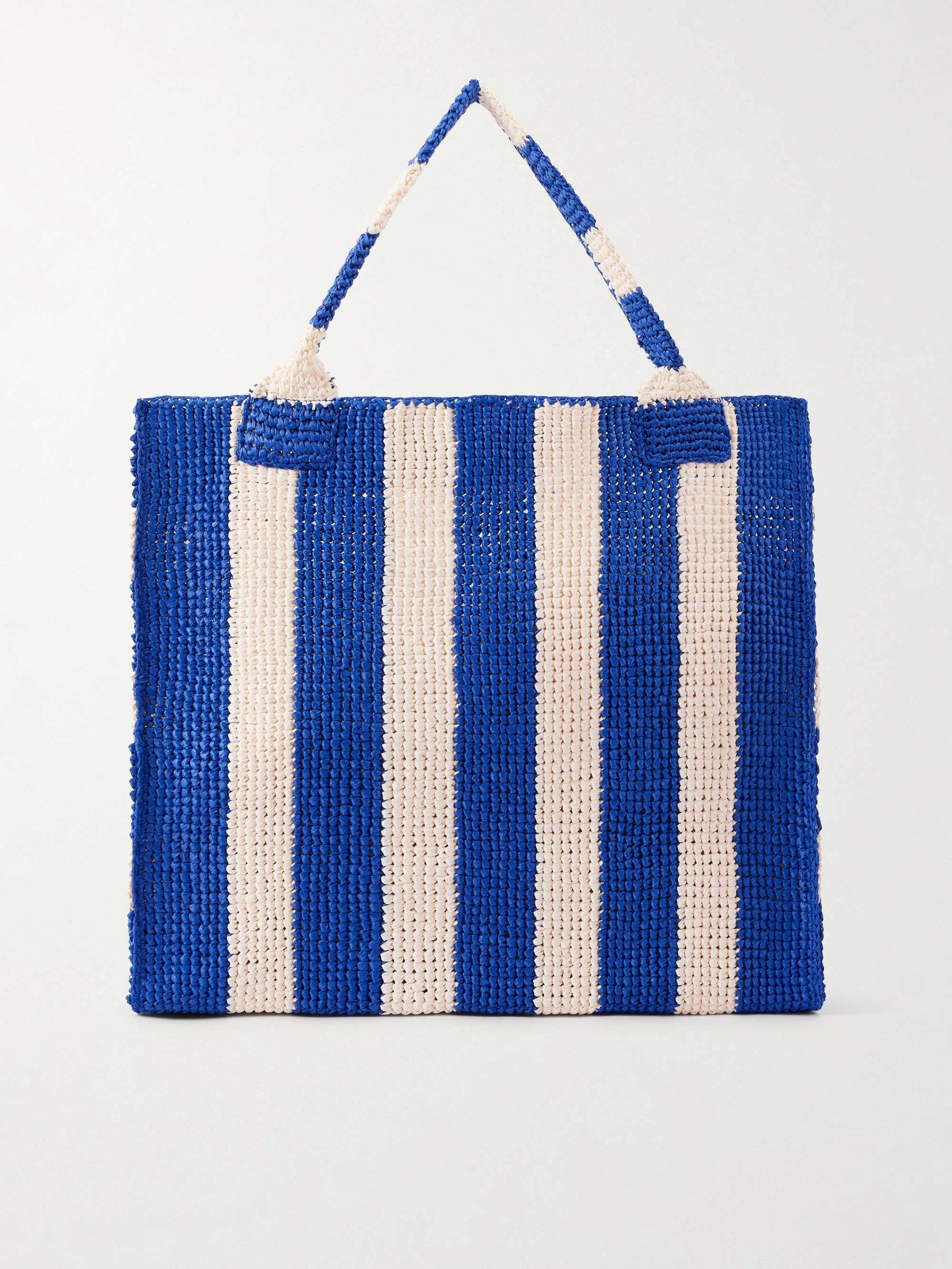 Sol Striped Woven Raffia Tote
