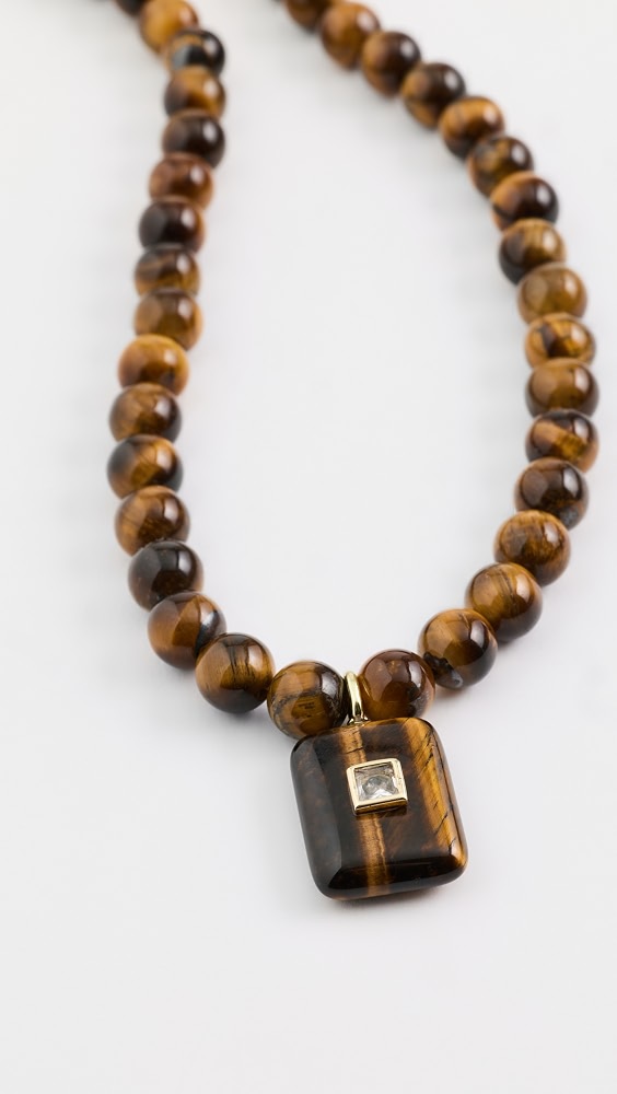 Tiger's Eye Pendant Necklace - Tiger Eye