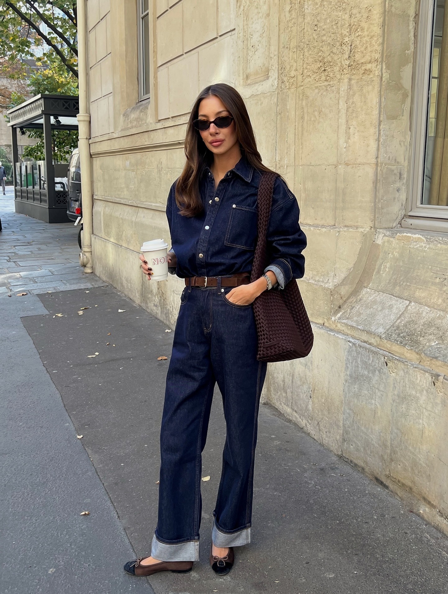 @fakerstrom wearing a double denim outfit from VRG GRL.