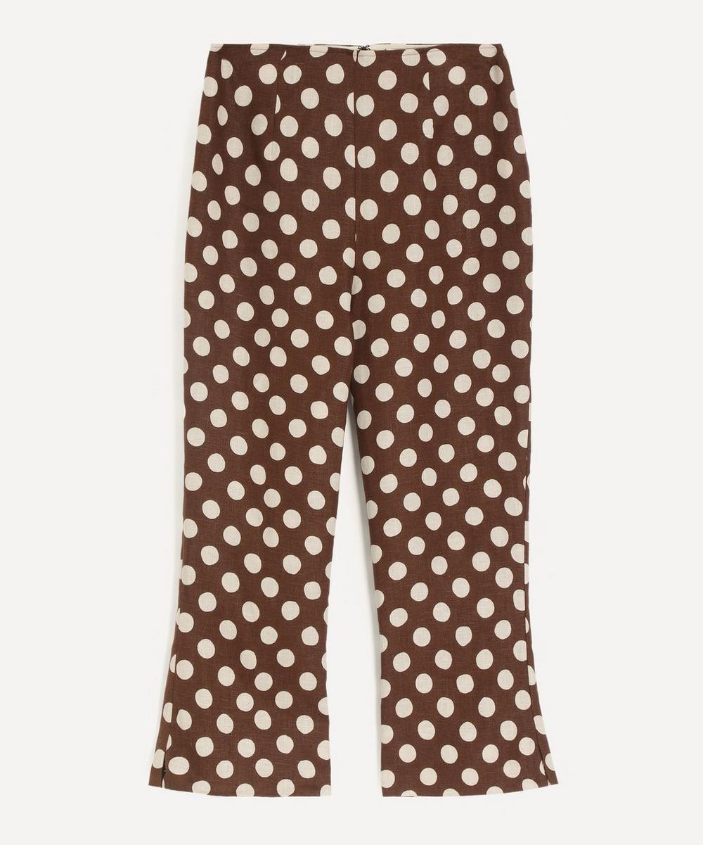 Valeria Capri Chocolate Dot Trousers