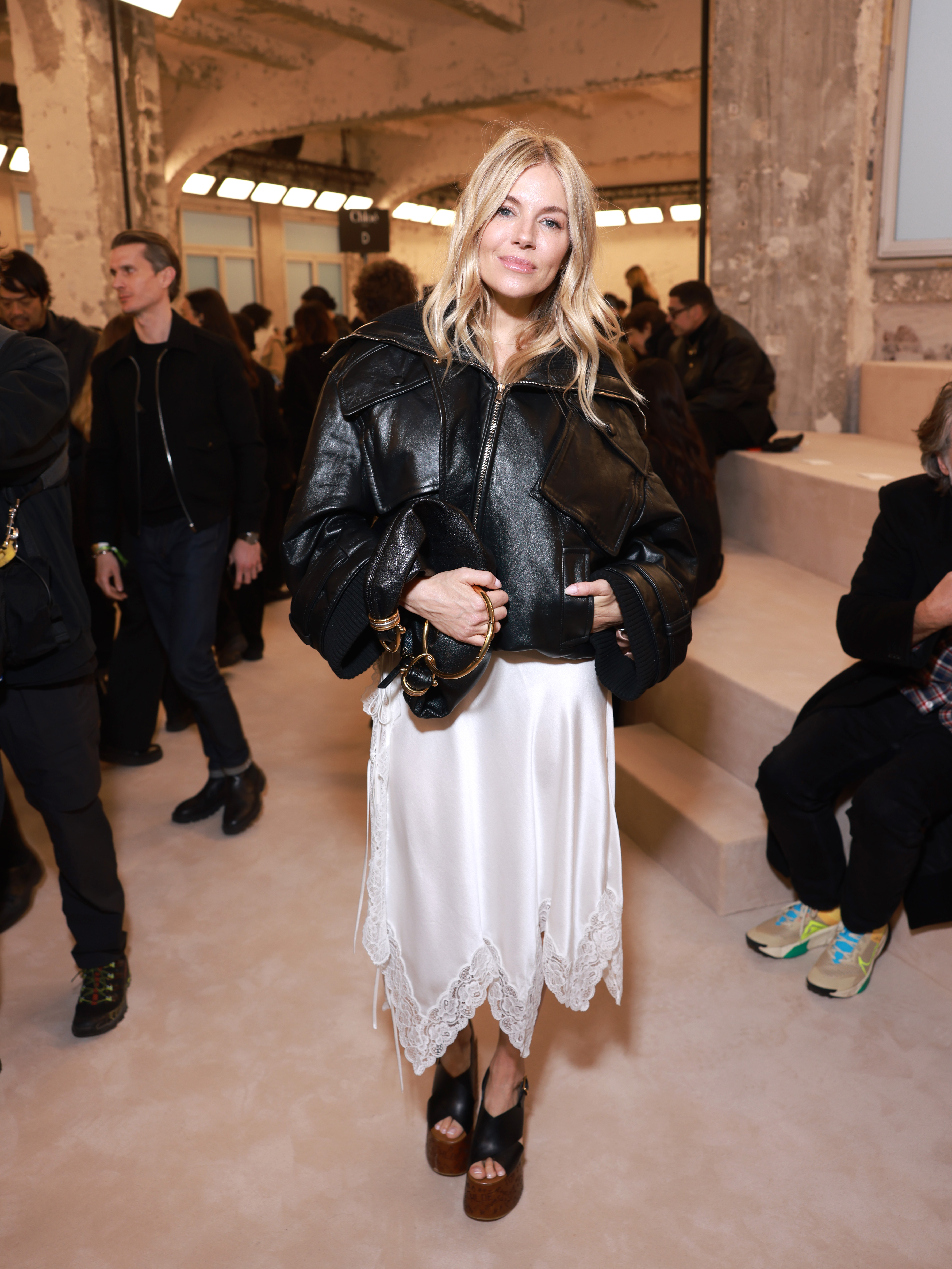 Sienna Miller attends the Chloé Womenswear Fall/Winter 2024-2025 show as part of Paris Fashion Week on February 29, 2024 in Paris, France. (Photo by Arnold Jerocki/Getty Images for Chloé)