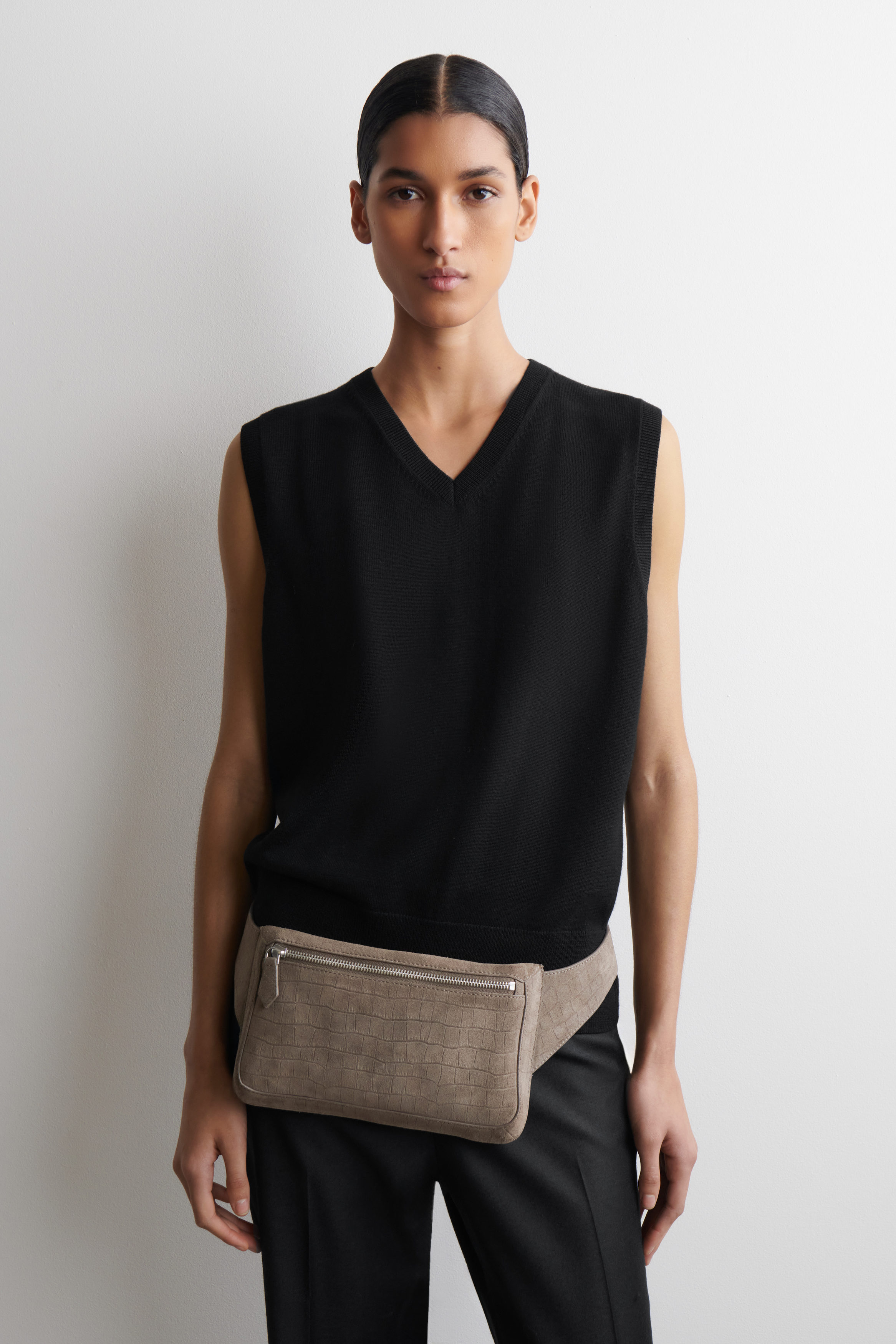 Brunswick Belt Bag - Croc-Effect Split Suede