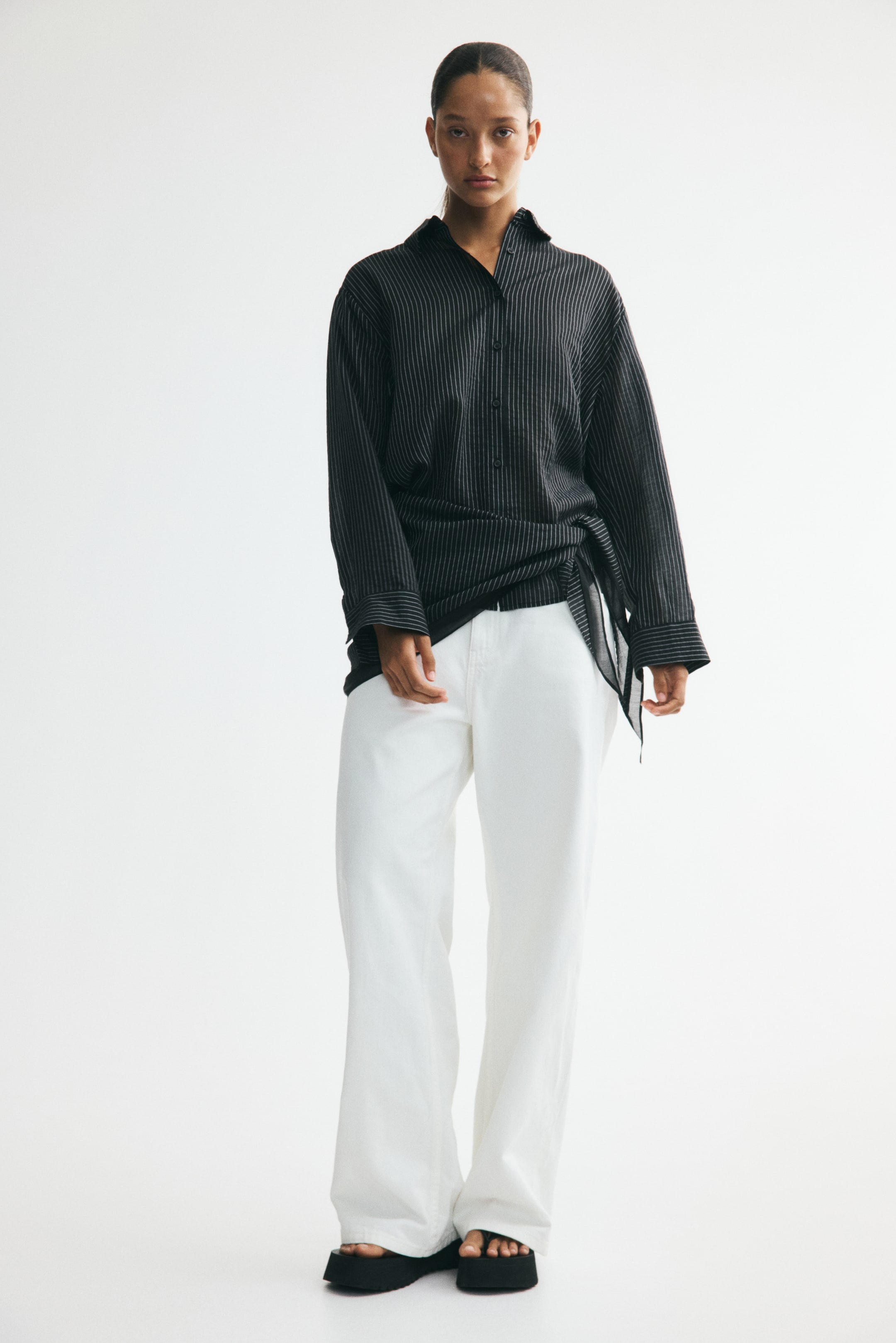Scarf-Detail Shirt