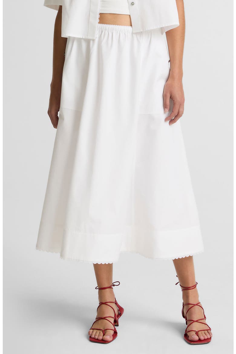 Scalloped Cotton Maxi Skirt