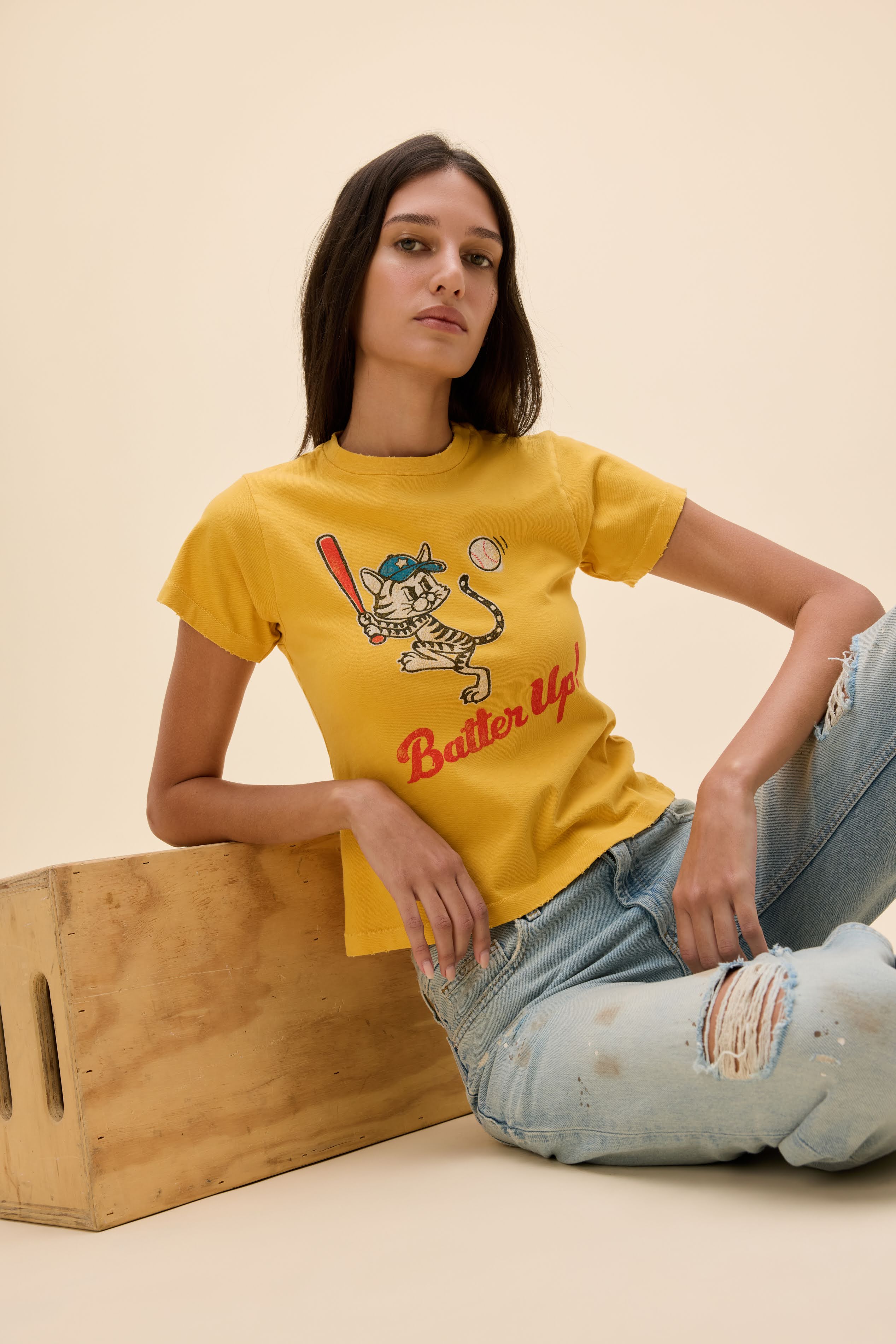 daydreamerla, Batter Up Kitty Vintage Tee