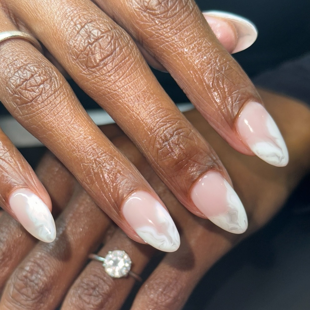 watercolour French tips @paintboxnails