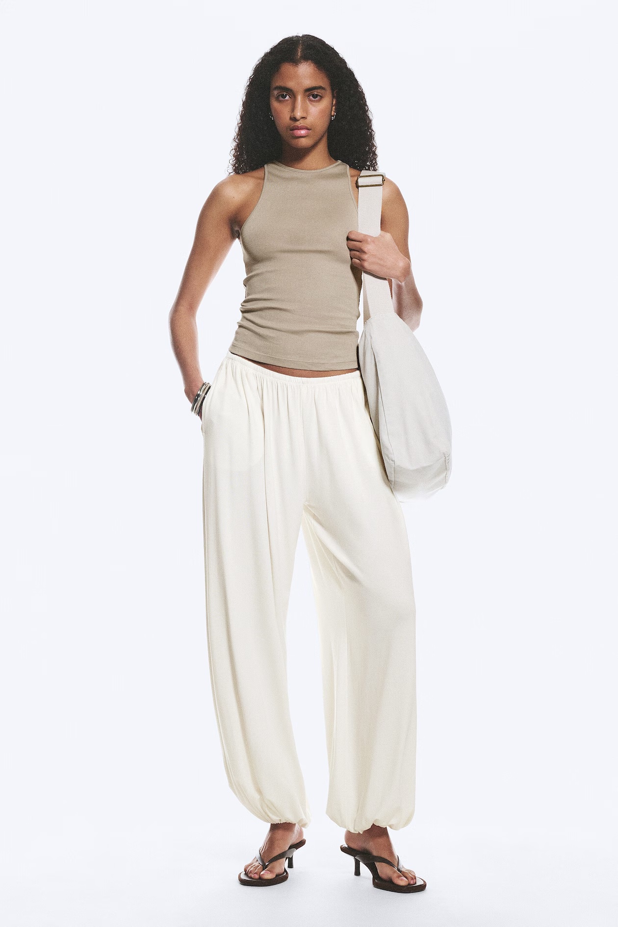 Weekday, Soft Mid-Rise Balloon Trousers
