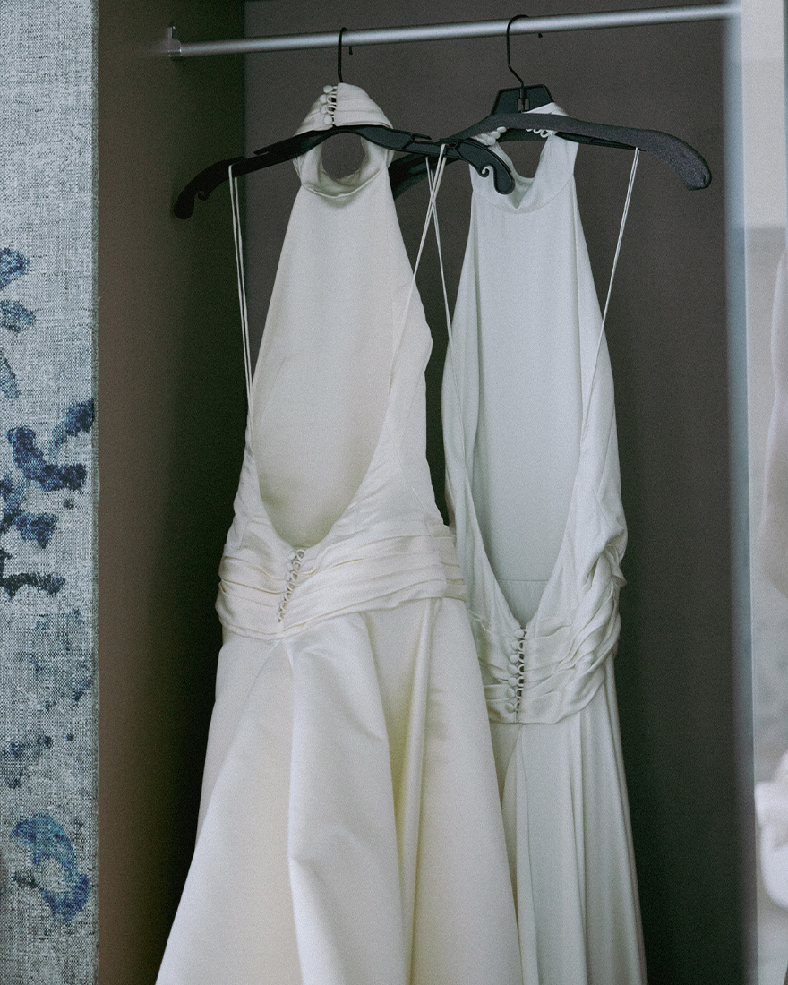 Two white dresses.