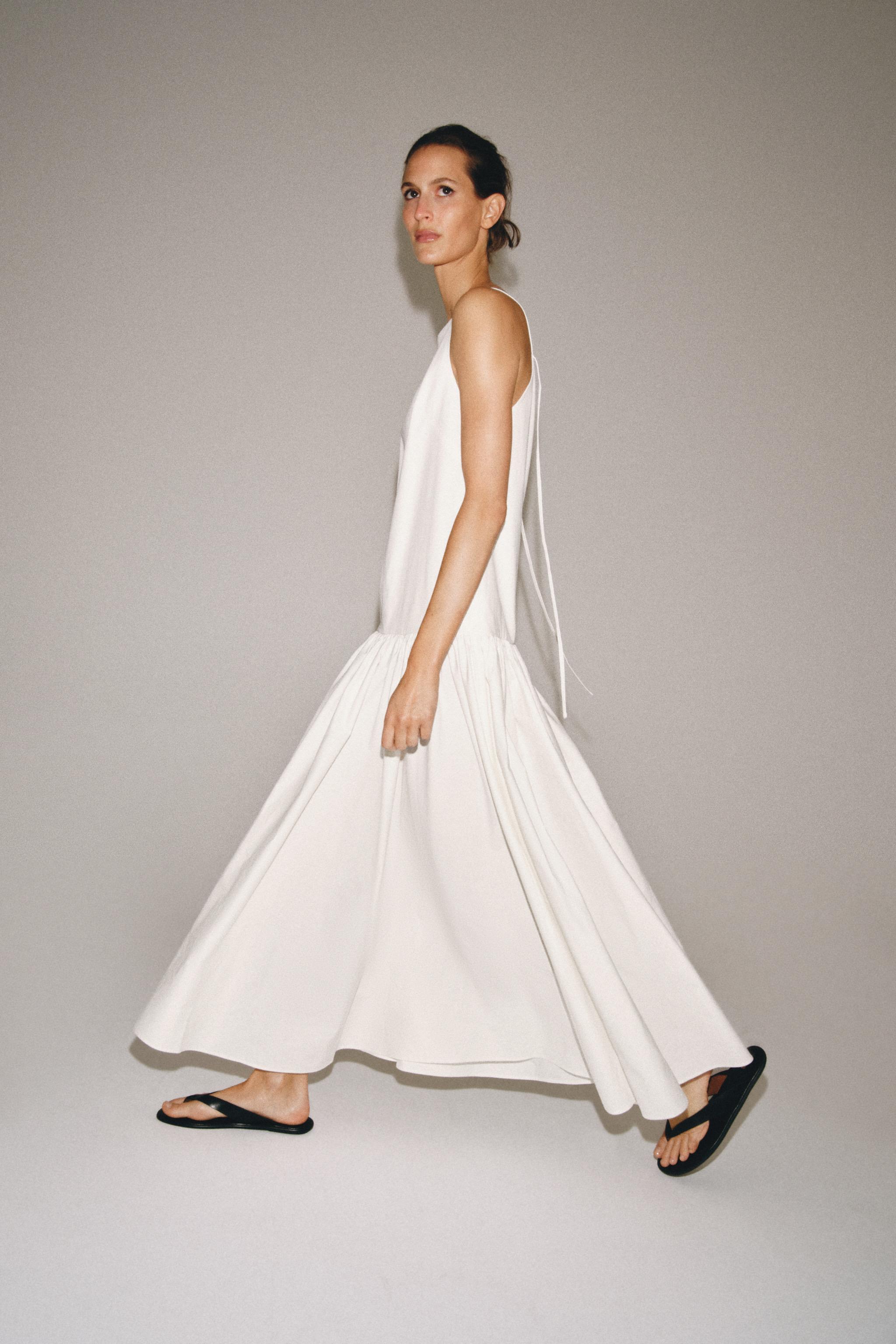 Zw Collection Pleated Dress - White - Xs
