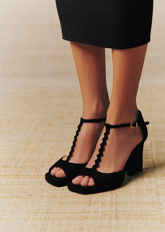 Hugo Sandals  - Cfm Souliers X Editions S&eacute;zane - Black Velvet - Goat Leather - S&eacute;zane