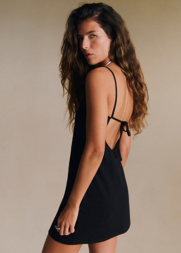 Keira Short Dress - Black - Organic Cotton - Textile Made From Organic Fibers - S&eacute;zane