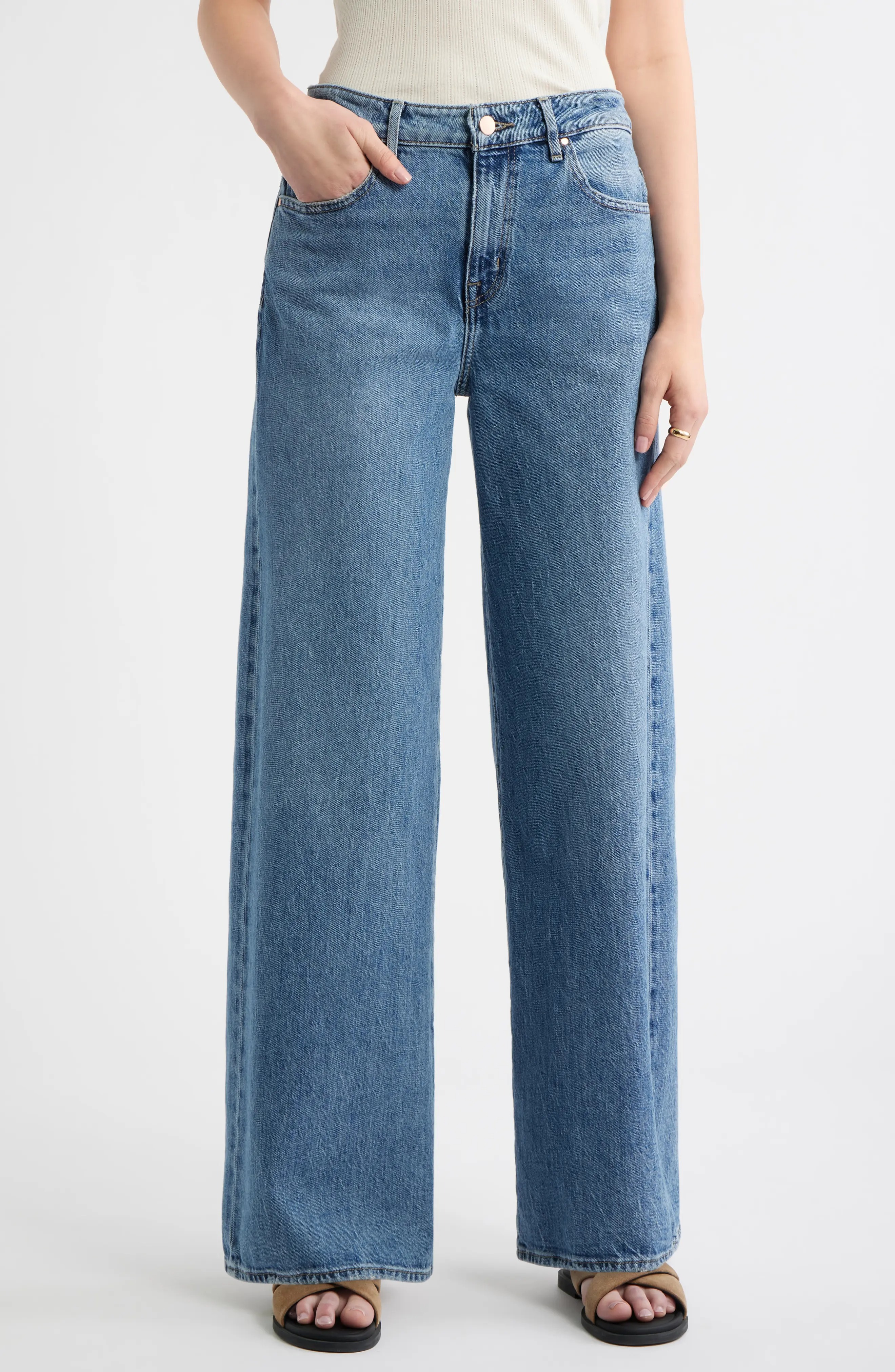Treasure & Bond, High Waist Wide Leg Jeans