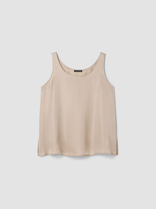 Lightweight Satin Shimmer Scoop Neck Tank